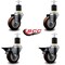 Service Caster 3.5'' Maroon Poly Wheel Swivel 1-7/8'' Expanding Stem Caster Set 2 Brakes, 4PK SCC-EX20S3514-PPUB-MRN-2-PLB-2-178 - alternate 4
